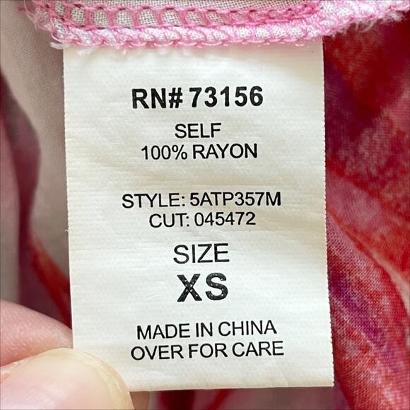 ATHLETA Georgia Halter Racerback Deep V-Neck Pink Watercolor Sundress Size XS - Picture 9 of 10